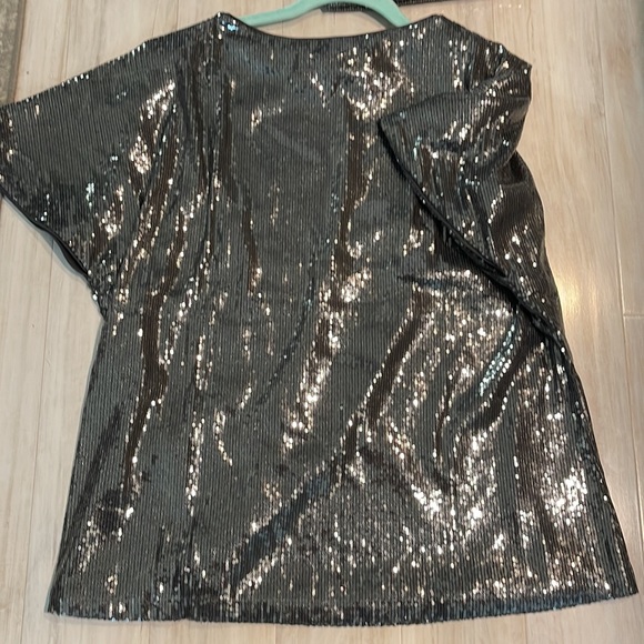 Rubin Singer Studio All-Over Sequin Top and dress pants. Pants have a side zip. - Picture 10 of 16